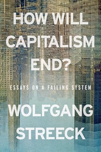 Book cover with title and author text over a faded image of city skyscrapers.
