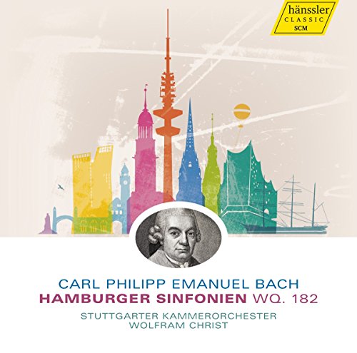 CD cover featuring a portrait of Carl Philipp Emanuel Bach and Hamburg skyline.