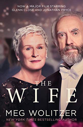 Book cover featuring Glenn Close and Jonathan Pryce, titled "The Wife.