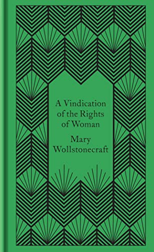 Green book cover with geometric design and title "A Vindication of the Rights of Woman".
