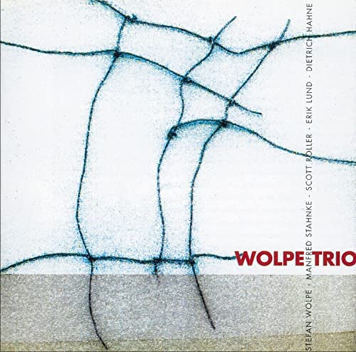 CD cover featuring blue abstract lines on a white background with red text.