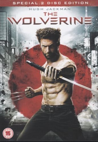 DVD cover for "The Wolverine" featuring Hugh Jackman with claws.