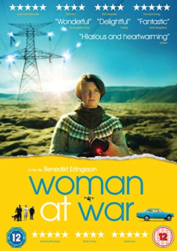 DVD cover for “Woman at War” featuring a woman with a camera.