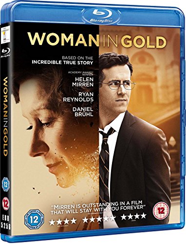 "Woman In Gold" Blu-ray case with a man and woman on the cover.