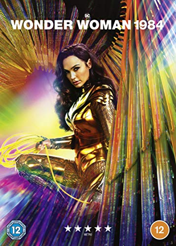 Wonder Woman 1984 DVD cover featuring Gal Gadot in golden armor.