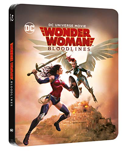 Wonder Woman and villain in action pose on Blu-ray case.