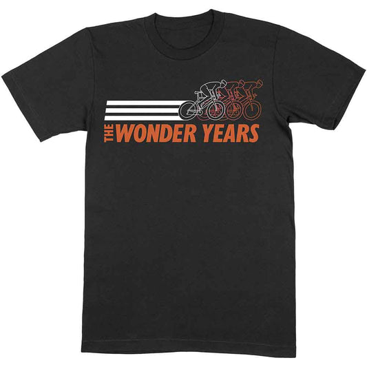 Navy blue t-shirt with a bicycle graphic, likely referencing the TV show.