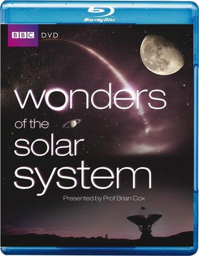 “Wonders of the Solar System” Blu-ray cover with planets, a telescope, and text.