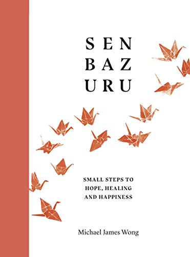 Book cover with title "Senbazuru" and origami cranes in red.