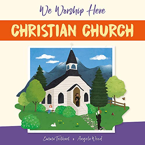 Illustrated children’s book cover depicting a small white church in a green landscape.