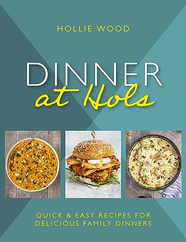 Cookbook cover featuring three colorful dinner dishes and bold title text.