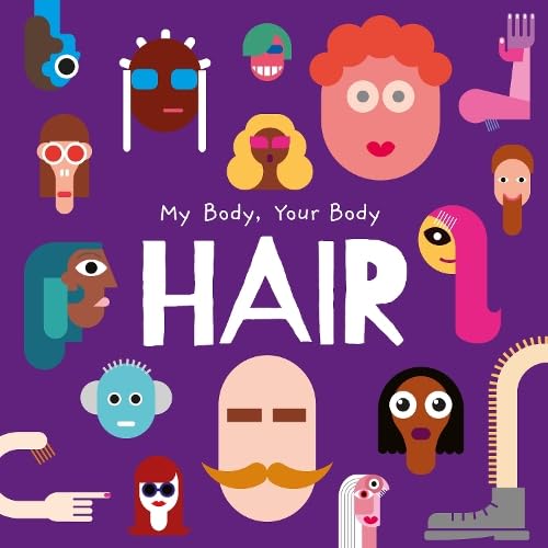 Book cover with diverse faces and hairstyles on a purple background.