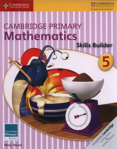 Cambridge Primary Mathematics Skills Builder 5 textbook cover with cartoon penguin.