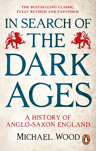 Book cover for In Search of the Dark Ages by Michael Wood with red lions.