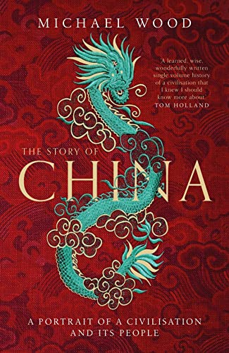 Book cover featuring a teal dragon on a red background with gold text.