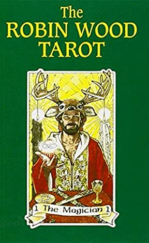 The Robin Wood Tarot box cover featuring The Magician card with a deer headdress.