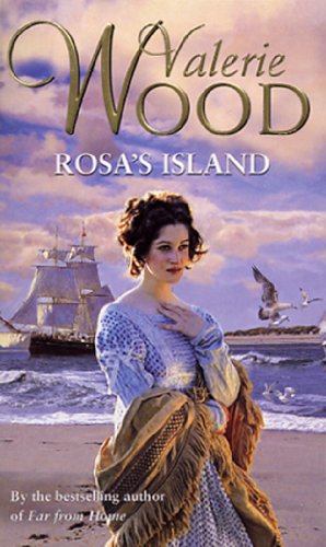 Book cover: woman in historical dress on a beach, ship in background.