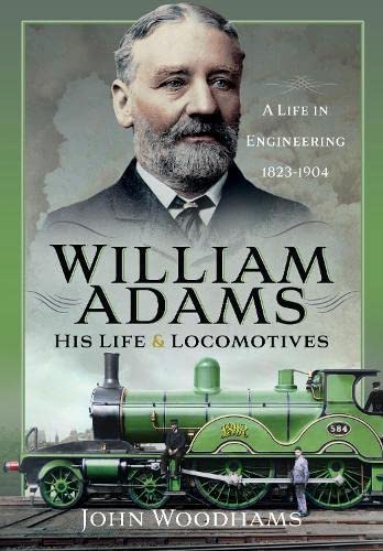 Book cover featuring portrait of William Adams and a green steam locomotive.