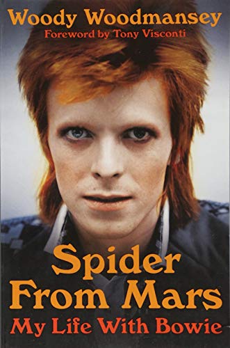 Book cover featuring a close-up portrait of David Bowie, titled "Spider From Mars.