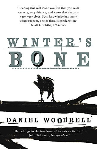 Book cover: "Winter's Bone" with dark text and a raven silhouette.