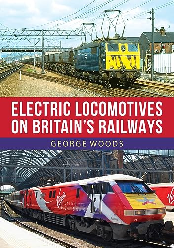 Book cover featuring blue and white electric locomotives on British railways.