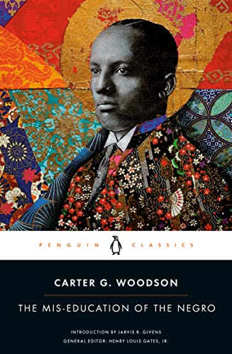 Book cover featuring a portrait of Carter G. Woodson against a colorful patterned background.