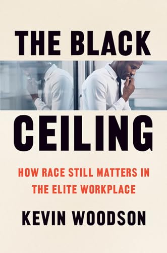 Book cover: "The Black Ceiling" by Kevin Woodson, featuring a pensive businessman.