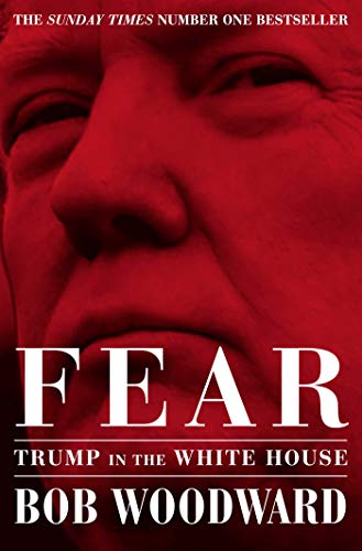 Red-toned book cover featuring a close-up of Donald Trump and the title "Fear.