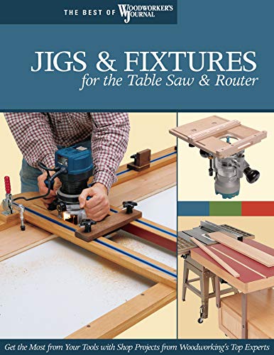 Book cover featuring a router and woodworking jigs on a workbench.