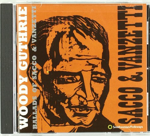 CD case featuring a black and white portrait of Woody Guthrie.