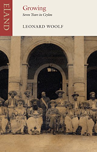 Book cover: “Growing” by Leonard Woolf with a colonial-era photograph.