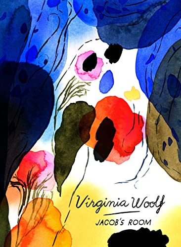 Book cover for "Jacob's Room" by Virginia Woolf, abstract floral watercolor.