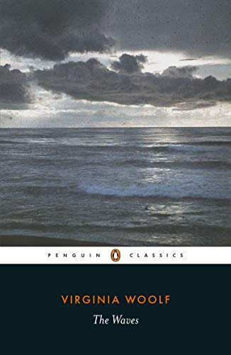 Book cover of The Waves by Virginia Woolf featuring a dark, stormy ocean scene.