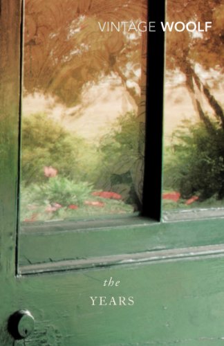 Book cover: green frame around a blurred garden view, title “The Years”.