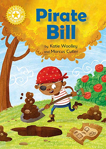 Book cover: pirate boy digging with a shovel in a garden.