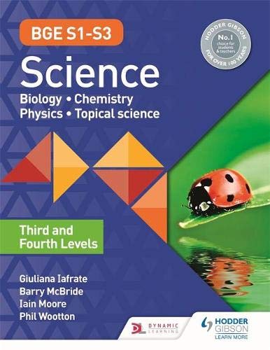 Science textbook cover with geometric shapes, a ladybug, and text.