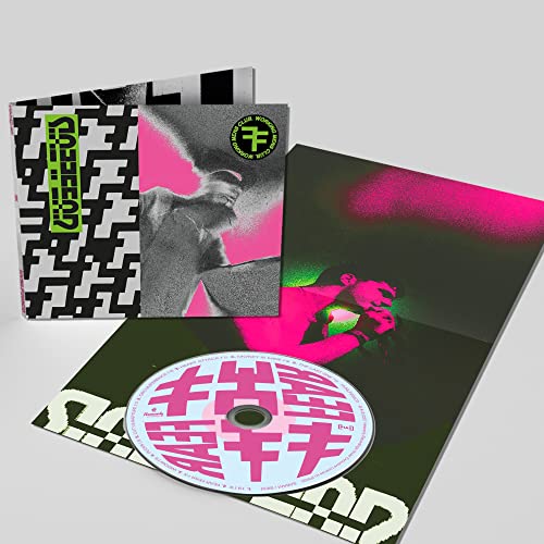 CD packaging for Working Men's Club's "Fear Fear" album, with abstract graphics.