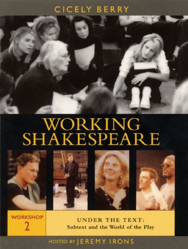 DVD cover for “Working Shakespeare” workshop, featuring actors and a rehearsal.