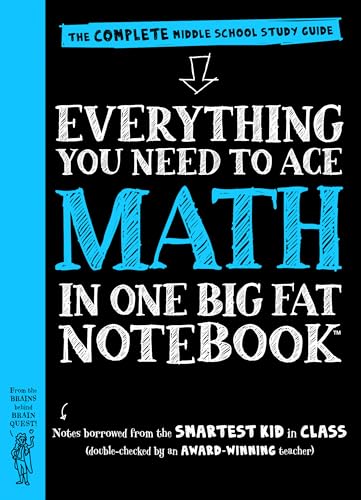Book cover with a black background and blue accents titled Everything You Need to Ace Math.