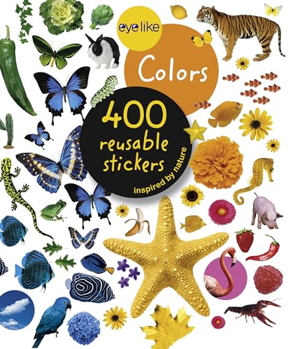 Colorful sticker book featuring animals, plants, and natural elements.