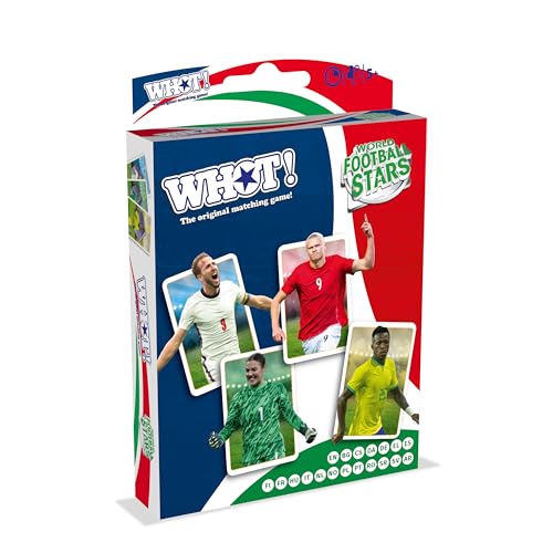 Game box featuring football players, titled “World Football Stars WHOT!”.