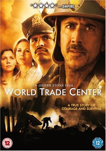 "World Trade Center DVD cover featuring close-ups of main characters and a rescue scene."