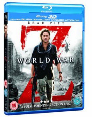 Blu-ray cover for World War Z featuring Brad Pitt in front of a large Z.