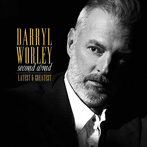 "Black and white album cover with Darryl Worley's portrait and gold text."