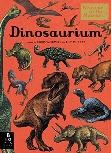Book cover featuring detailed illustrations of various dinosaur species.