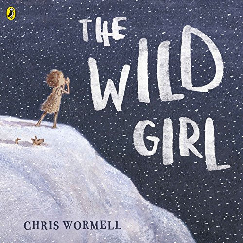 Book cover: a small girl stands on a snowy cliff under a starry sky.