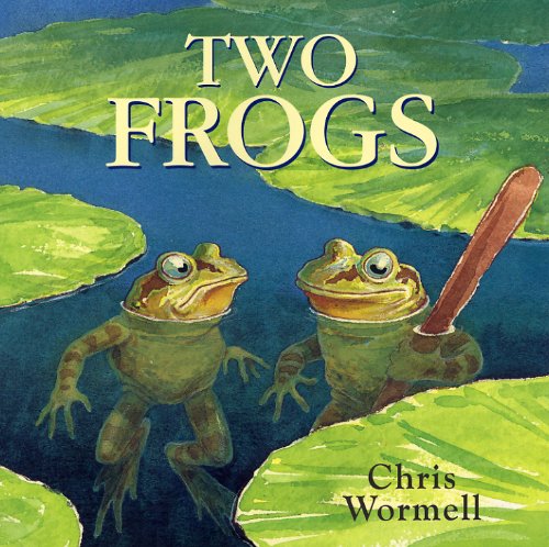 Book cover with illustration of two green frogs on lily pads.