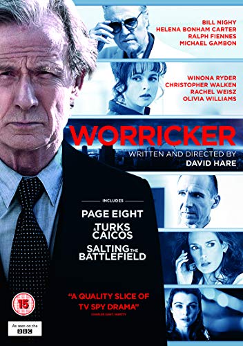 DVD cover for "Worricker" trilogy featuring Bill Nighy and Helena Bonham Carter.