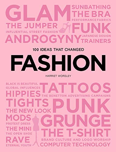 Pink book cover with bold, black text listing fashion ideas and trends.