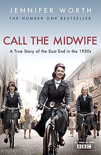 Book cover showing three women in 1950s nurse uniforms riding bicycles on a street.